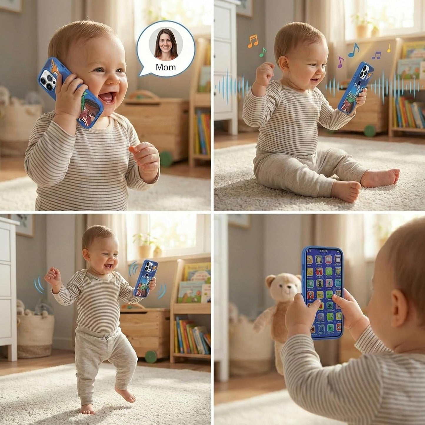 Rechargeable Kids Learning Toy Phone | Educational Talking Mobile with Music, Games & Interactive Learning Modes | Smart Toy for Boys & Girls