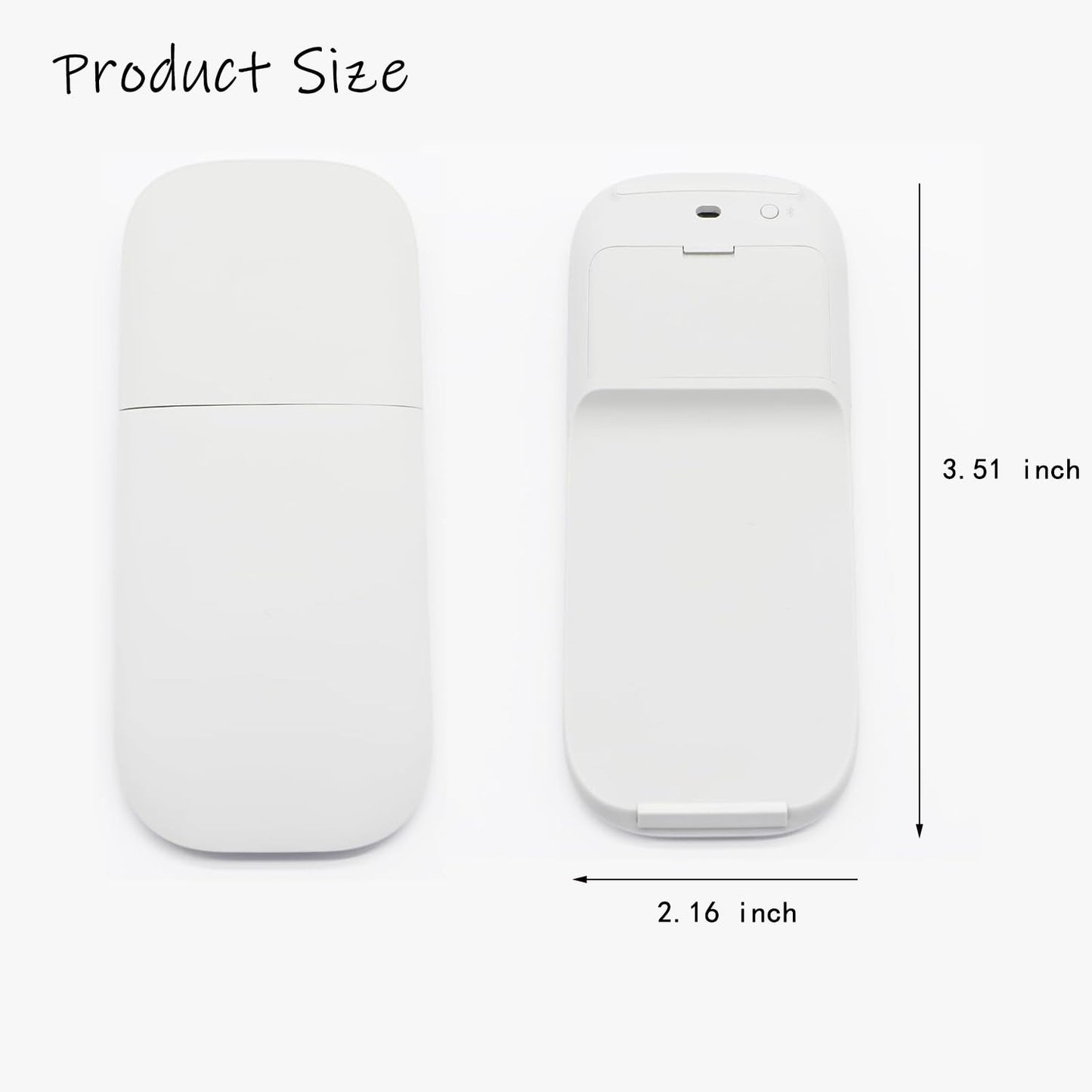 Arc Touch Wireless Mouse – Foldable & Portable Design, Compatible with Surface, MacBook, Windows & Mac OS (White)
