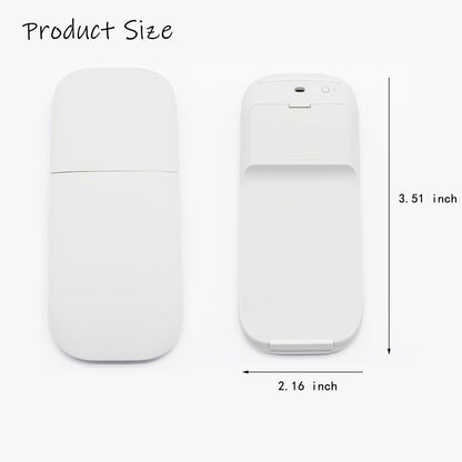 Arc Touch Wireless Mouse – Foldable & Portable Design, Compatible with Surface, MacBook, Windows & Mac OS (White)