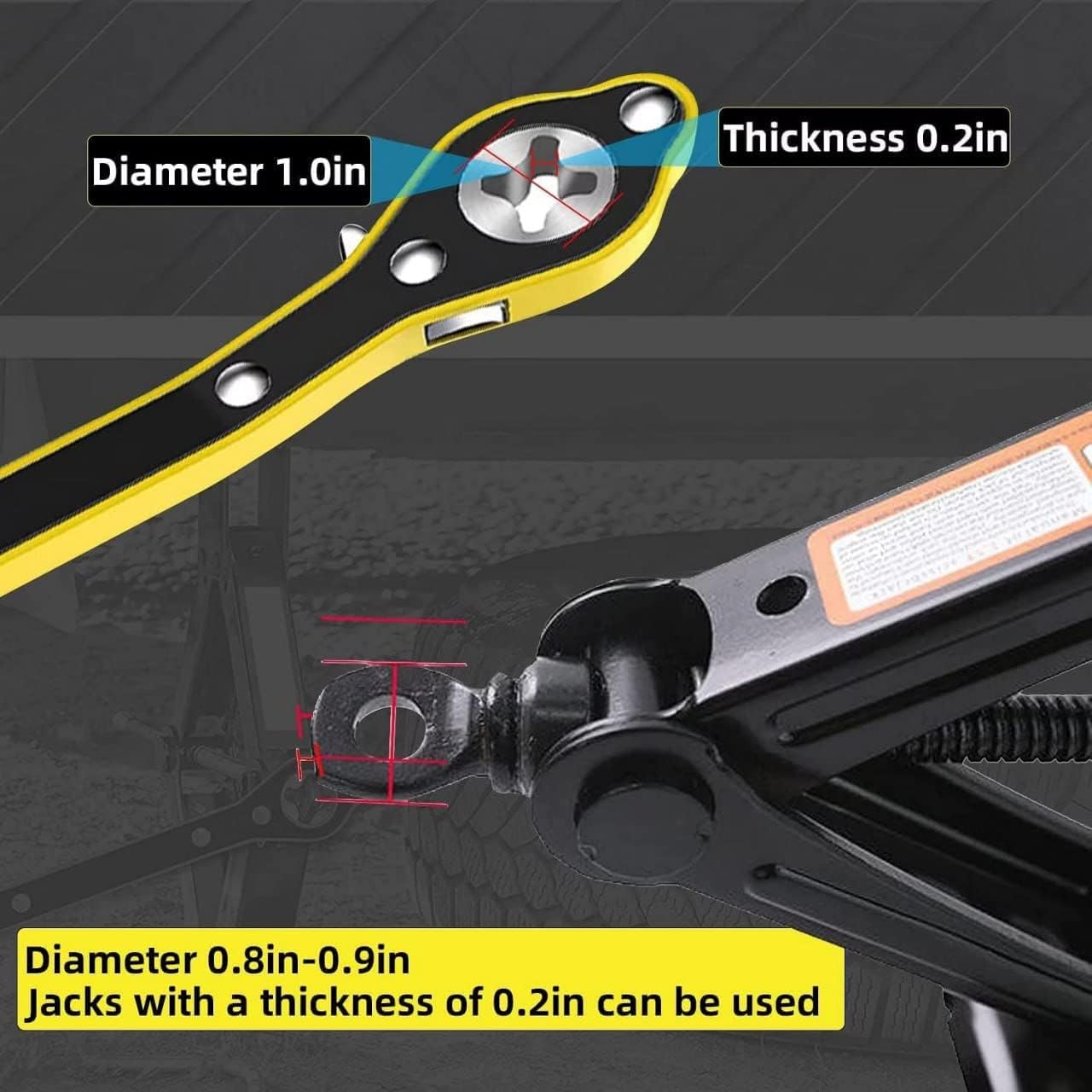 Universal Car Jack Ratchet Wrench – 360° Forward & Reverse Labor-Saving Speed Handle for Scissor Jack Tire & Wheel Lift Tool