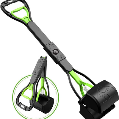 Folding Dog Poop Scooper | Long Handle Pet Waste Picker for Dogs & Cats | Portable Hygienic Cleaning Tool