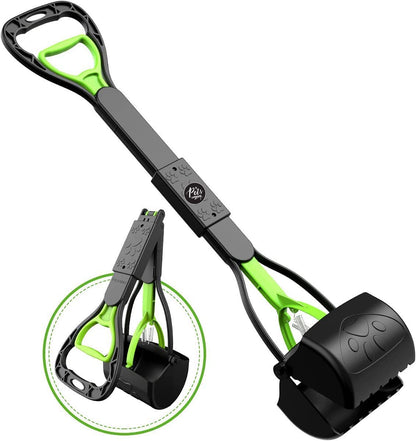 Folding Dog Poop Scooper | Long Handle Pet Waste Picker for Dogs & Cats | Portable Hygienic Cleaning Tool