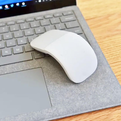 Arc Touch Wireless Mouse – Foldable & Portable Design, Compatible with Surface, MacBook, Windows & Mac OS (White)