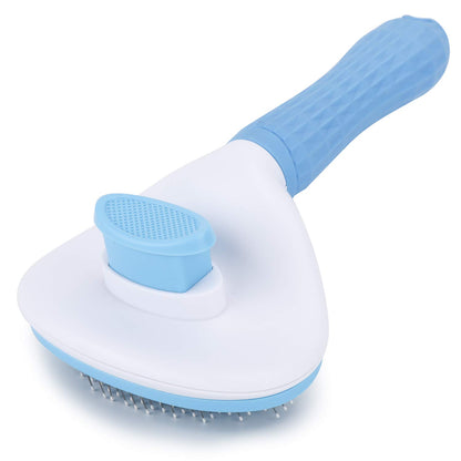 Self-Cleaning Slicker Pet Grooming Brush for Dogs & Cats | Shedding, Detangling & Massaging Tool for Long & Short Hair Pets