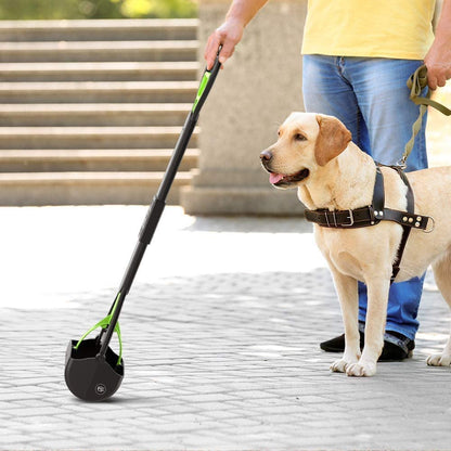 Folding Dog Poop Scooper | Long Handle Pet Waste Picker for Dogs & Cats | Portable Hygienic Cleaning Tool