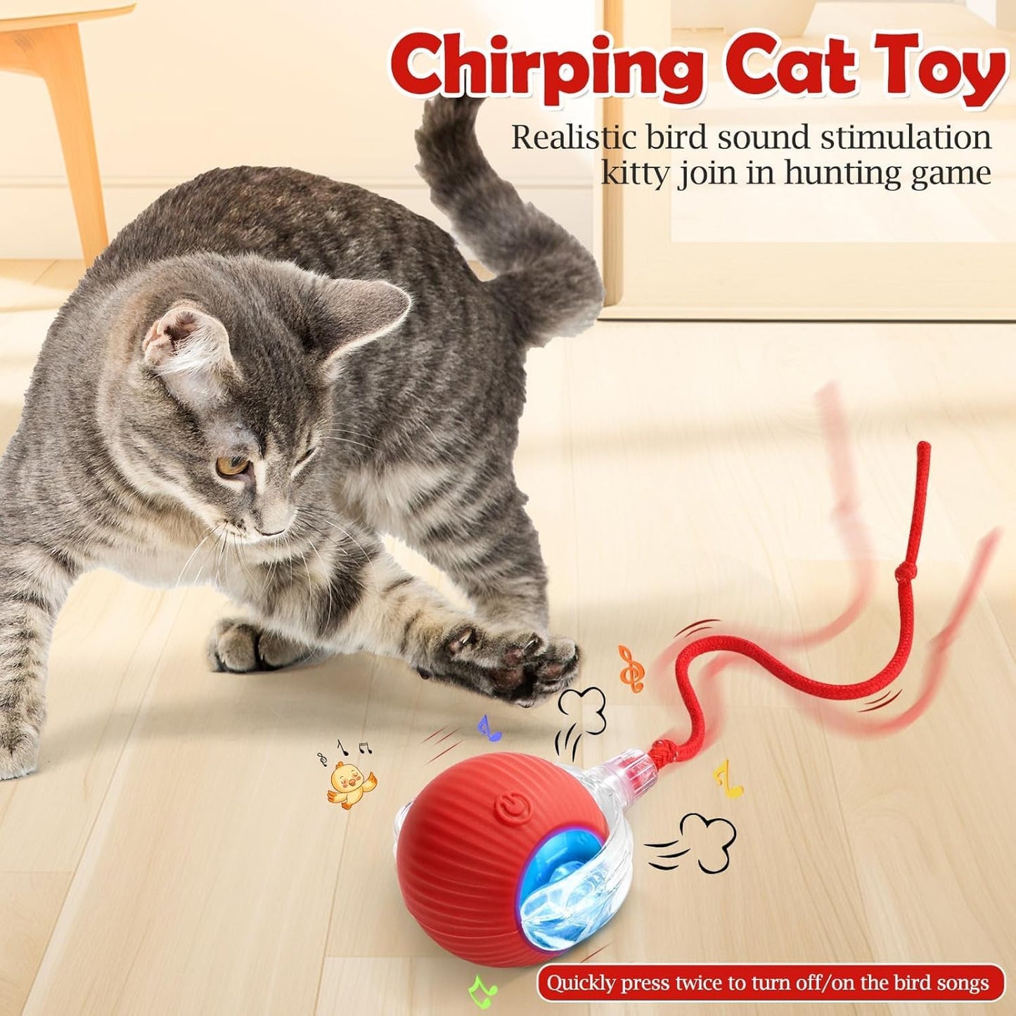 Smart Rolling LED Pet Toy Ball | Automatic USB Rechargeable Interactive Ball for Cats, Kittens, Puppies & Small Dogs