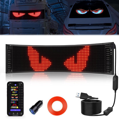 LED Matrix Panel 16×64 Pixel RGB Display Board – Portable Full Color Scrolling LED Sign with Text, Animation, Graffiti & Music Mode (14.6×3.6 Inch)