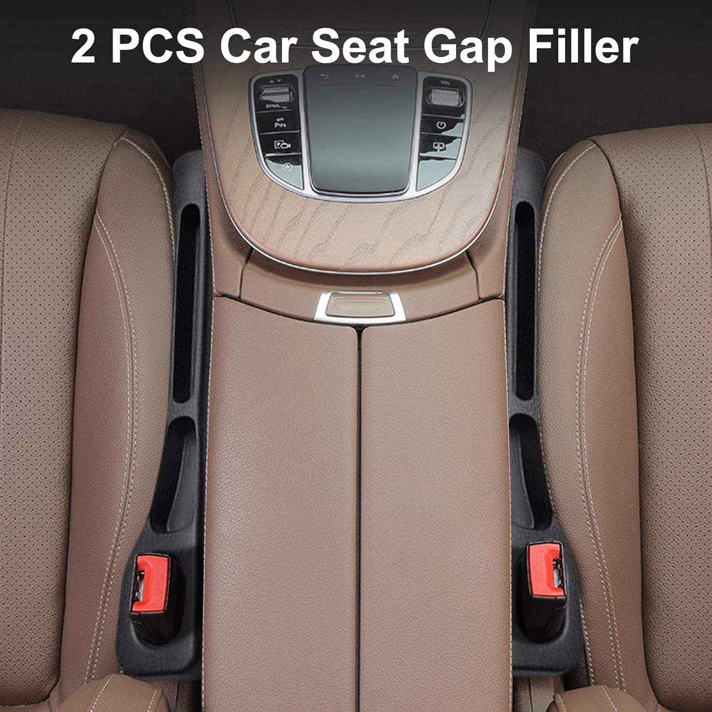 Universal 2PCS Car Seat Gap Filler Organizer – EVA Gap Pad with Phone Holder & Buckle Base, Seat Console Gap Blocker for Cars, SUVs & Trucks