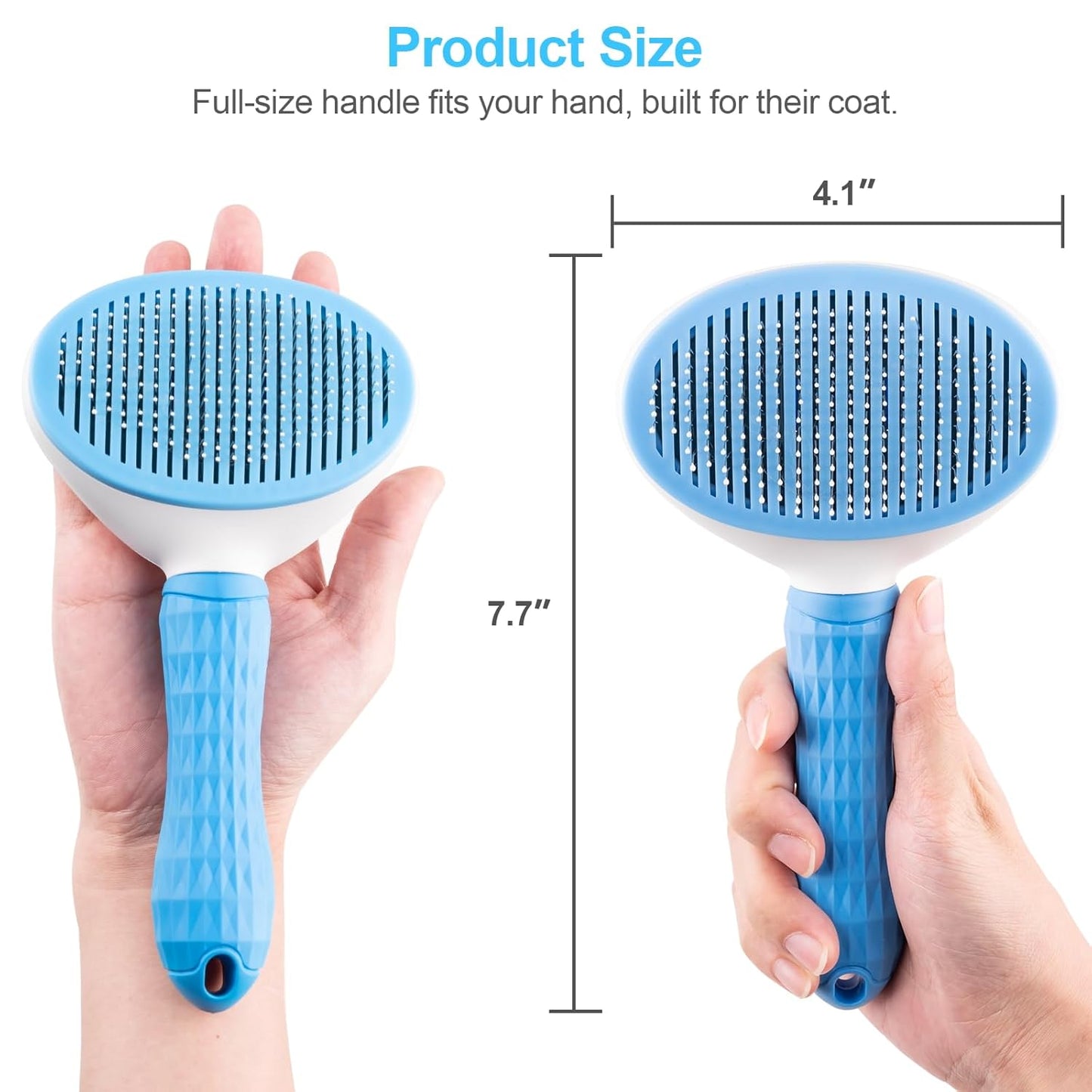 Self-Cleaning Slicker Pet Grooming Brush for Dogs & Cats | Shedding, Detangling & Massaging Tool for Long & Short Hair Pets