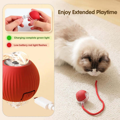 Smart Rolling LED Pet Toy Ball | Automatic USB Rechargeable Interactive Ball for Cats, Kittens, Puppies & Small Dogs