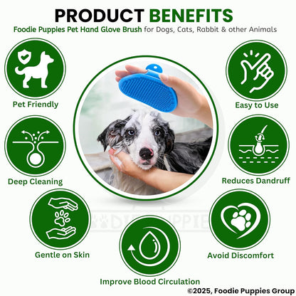 Pet Massage Rubber Bath Glove for Dogs, Cats & Small Pets | Soft Silicone Grooming Brush for Bathing, Shedding & Gentle Massage