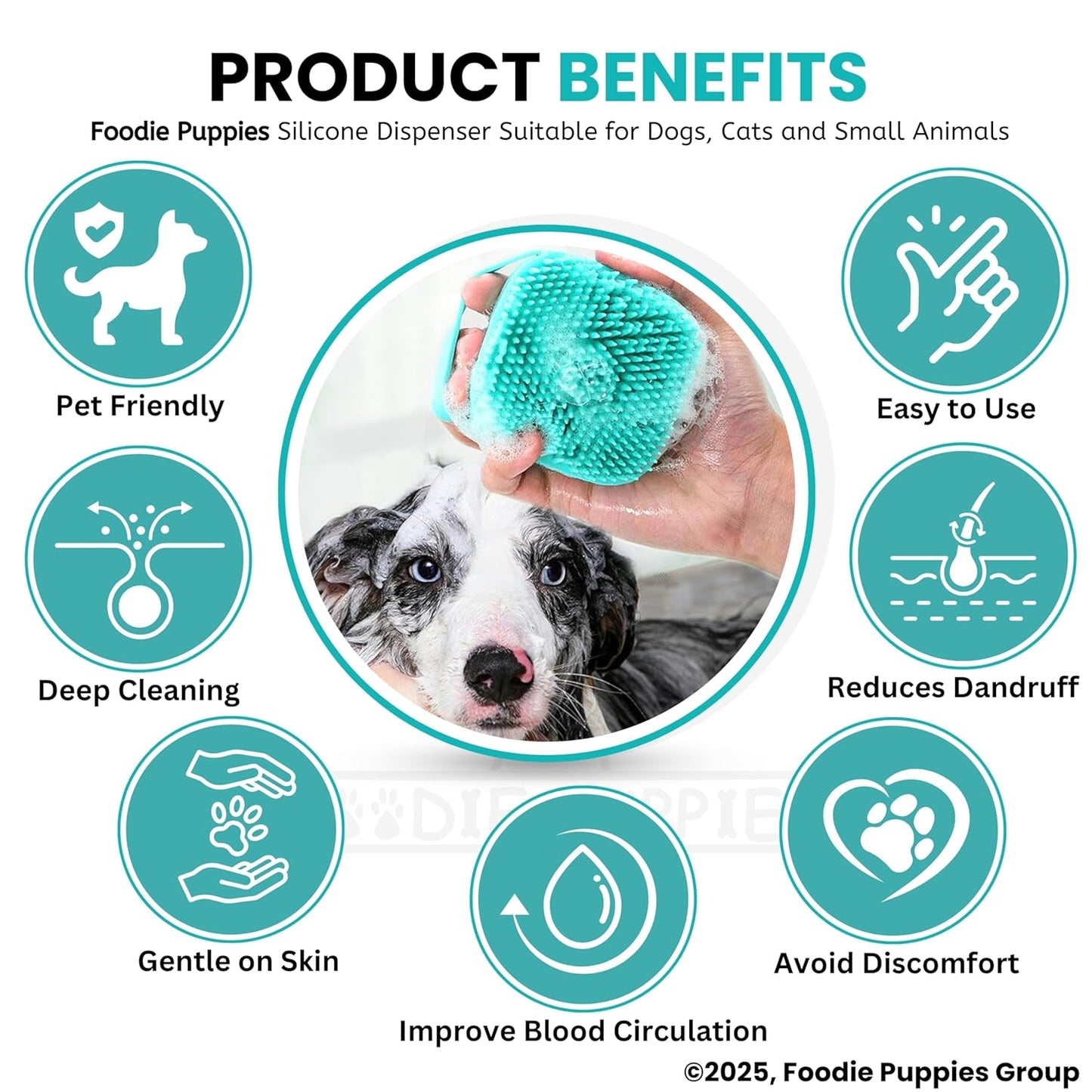 Silicone Pet Bath Brush with Shampoo Dispenser | Soft Grooming & Shedding Brush for Dogs, Cats & Small Pets