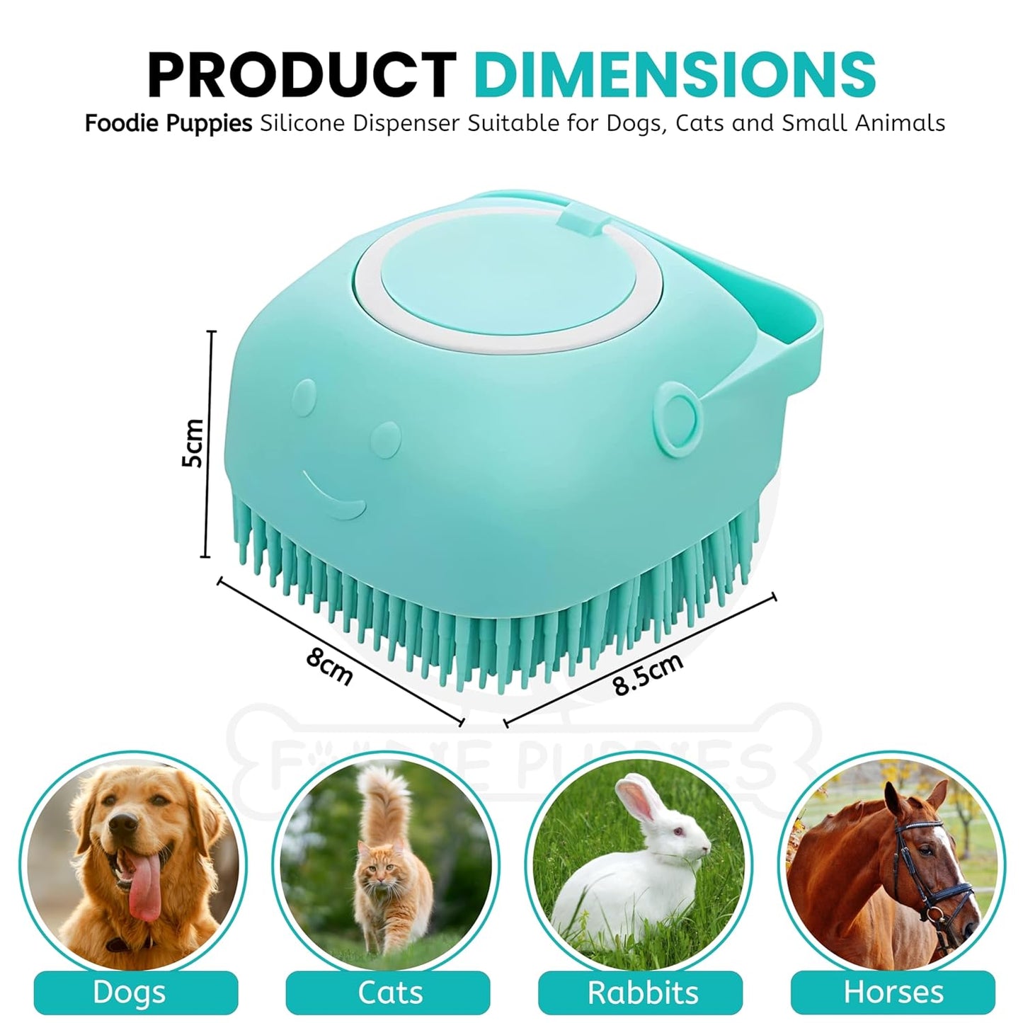 Silicone Pet Bath Brush with Shampoo Dispenser | Soft Grooming & Shedding Brush for Dogs, Cats & Small Pets