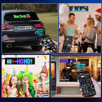 LED Matrix Panel 16×64 Pixel RGB Display Board – Portable Full Color Scrolling LED Sign with Text, Animation, Graffiti & Music Mode (14.6×3.6 Inch)