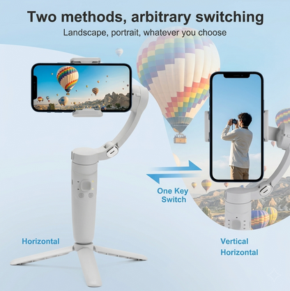 M1 Merak One 3-Axis Handheld Smartphone Stabilizer Gimbal with Tripod Stand (White)