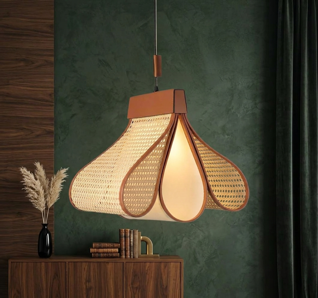Handcrafted Cane Hanging Light | Premium Designer Pendant Lamp for Modern Interiors
