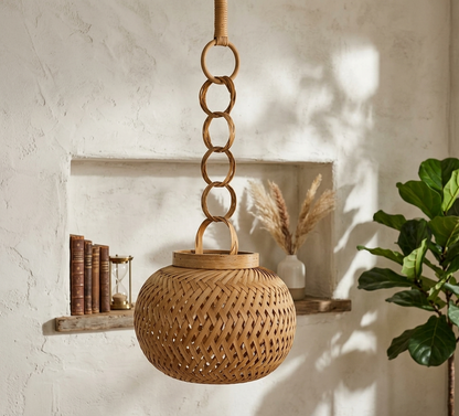 Handwoven Bamboo Storage Basket | Handmade Natural Decorative Organizer