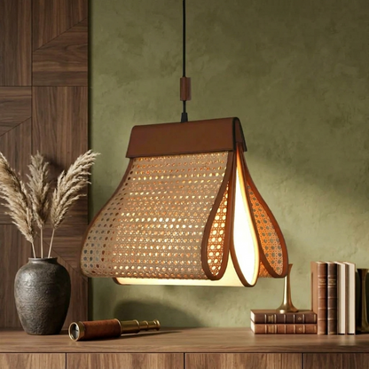 Handcrafted Cane Hanging Light | Premium Designer Pendant Lamp for Modern Interiors