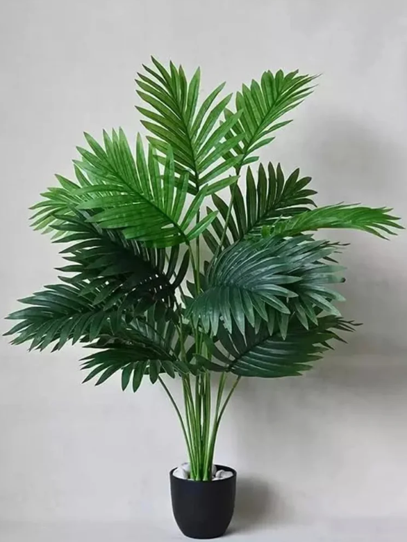 Blooming Floret Premium Artificial Areca Palm Plant for Home & Office Decor | Natural Look Indoor Decorative Plant with Elegant Black Pot