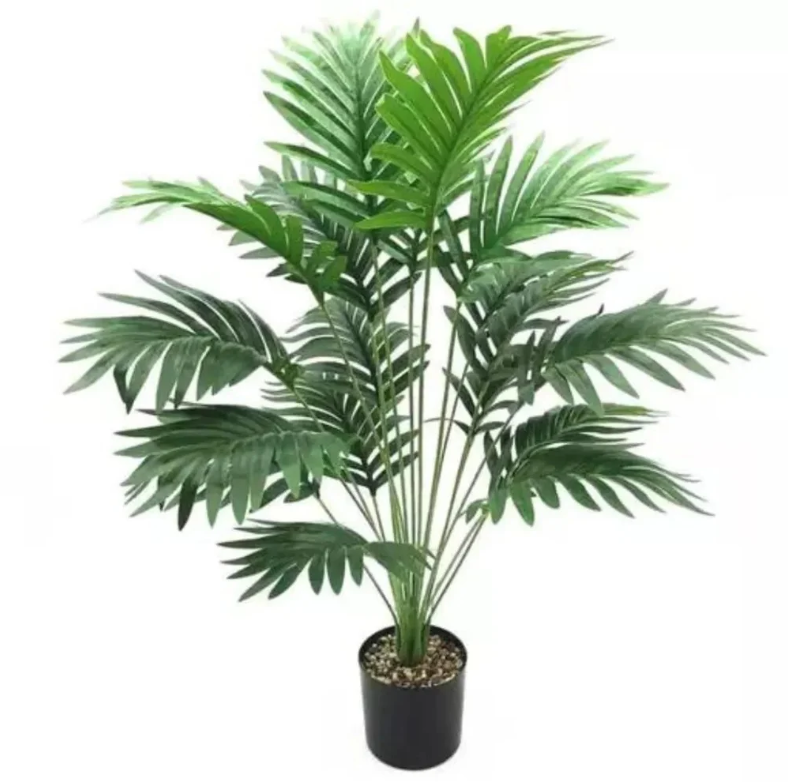 Blooming Floret Premium Artificial Areca Palm Plant for Home & Office Decor | Natural Look Indoor Decorative Plant with Elegant Black Pot