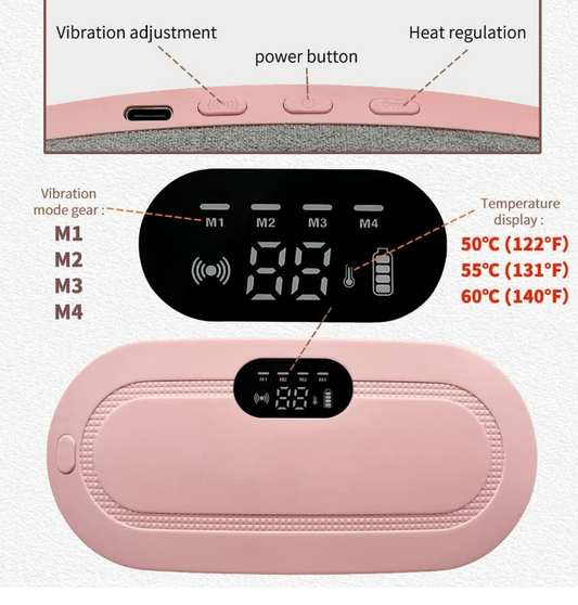 SoothieBlend Cordless Menstrual Heating Pad – Portable Period Cramp & Back Relief Belt (Pink)