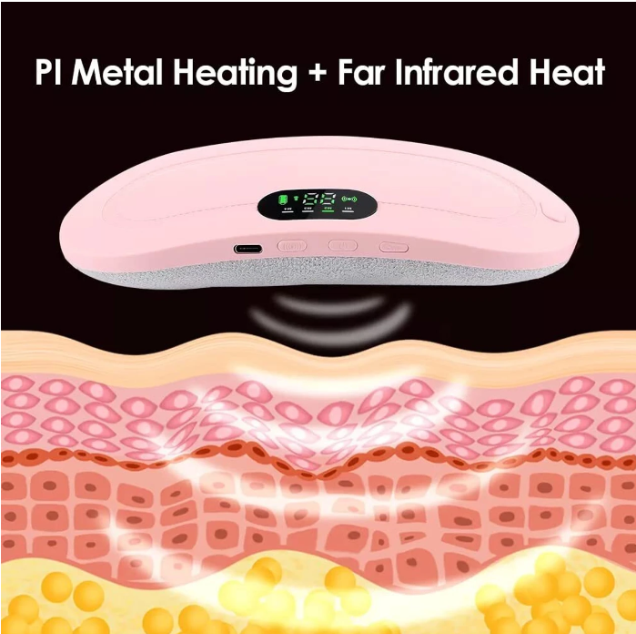 SoothieBlend Cordless Menstrual Heating Pad – Portable Period Cramp & Back Relief Belt (Pink)