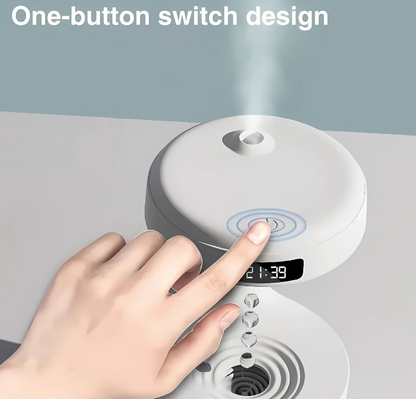 Anti-Gravity Water Drop Humidifier with LED Clock – Cool Mist Ultrasonic Floating Drops Air Humidifier & Night Light for Home & Office (White)