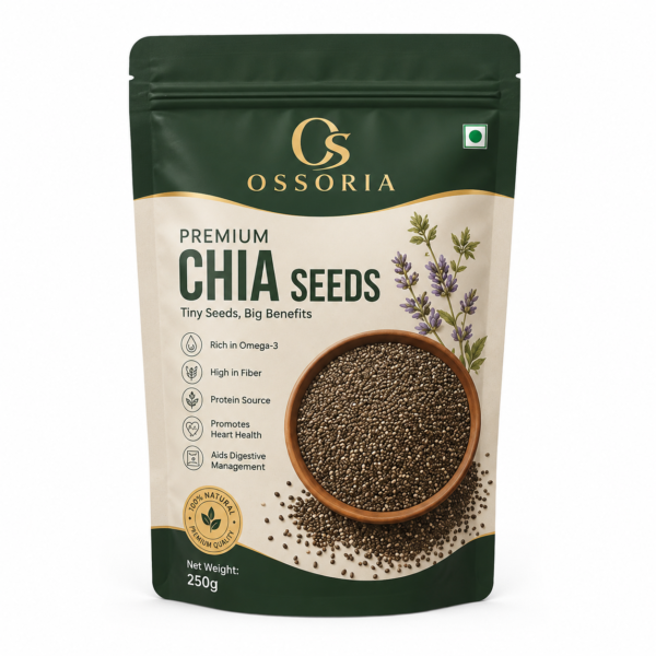 OSSORIA Chia Seeds | Pure & Natural Chia Seeds | Healthy Superfood Seeds | Rich in Fibre & Omega-3
