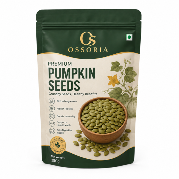 OSSORIA Pumpkin Seeds | Pure & Natural Pumpkin Seeds | Healthy Superfood Seeds | Rich in Protein & Fibre