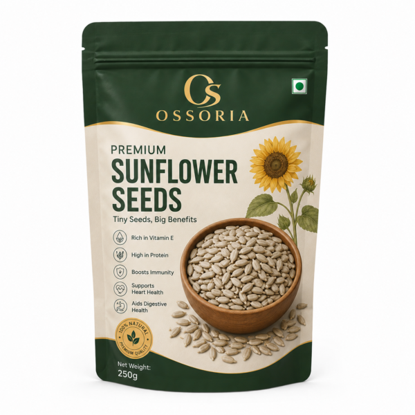 OSSORIA Sunflower Seeds | Pure & Natural Sunflower Seeds | Healthy Superfood Seeds | Rich in Protein & Fibre