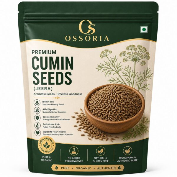 OSSORIA Cumin Seeds | Pure & Natural Jeera Seeds | Aromatic Indian Spice | Premium Seeds for Cooking