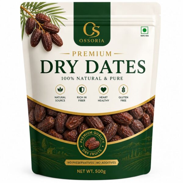 OSSORIA Dry Dates | Premium Dry Dates | 100% Natural & Pure Khajoor | Rich in Fibre